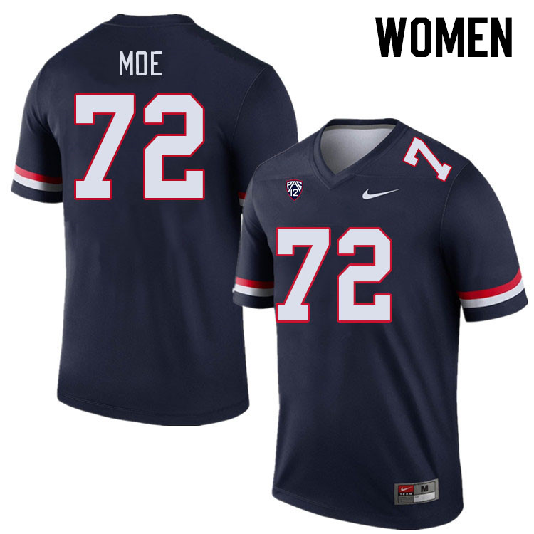 Women #72 Wendell Moe Arizona Wildcats College Football Jerseys Stitched-Navy - Click Image to Close